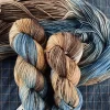 laine socks fingering, bleu et marron, coloris Argo